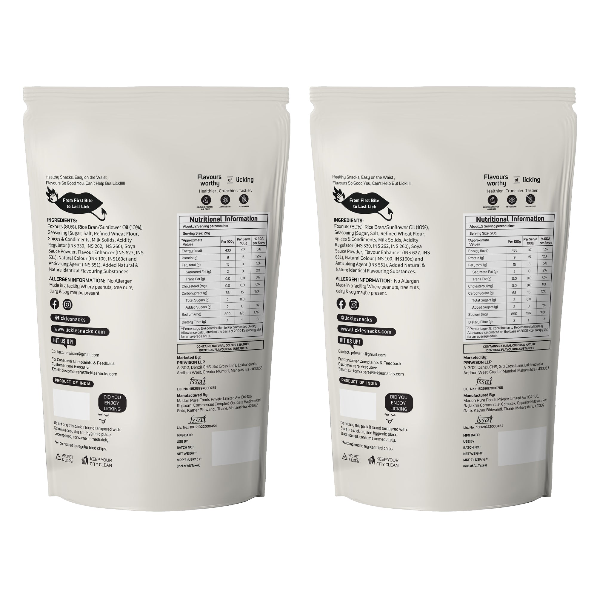 LICKLES Aglio Olio Popped Lotus Seeds