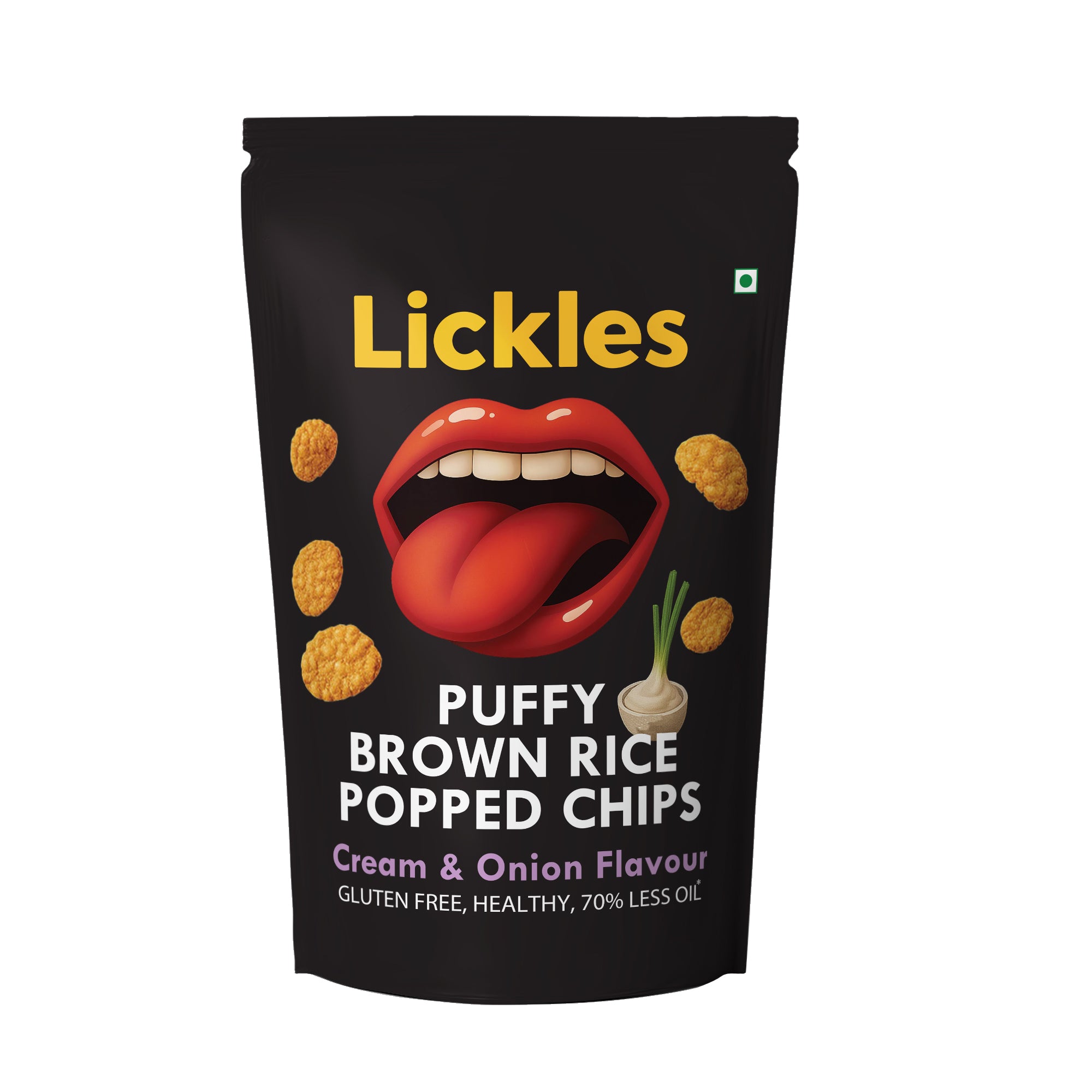 LICKLES Puffy Brown Rice Popped Chips (Cream & Onion)