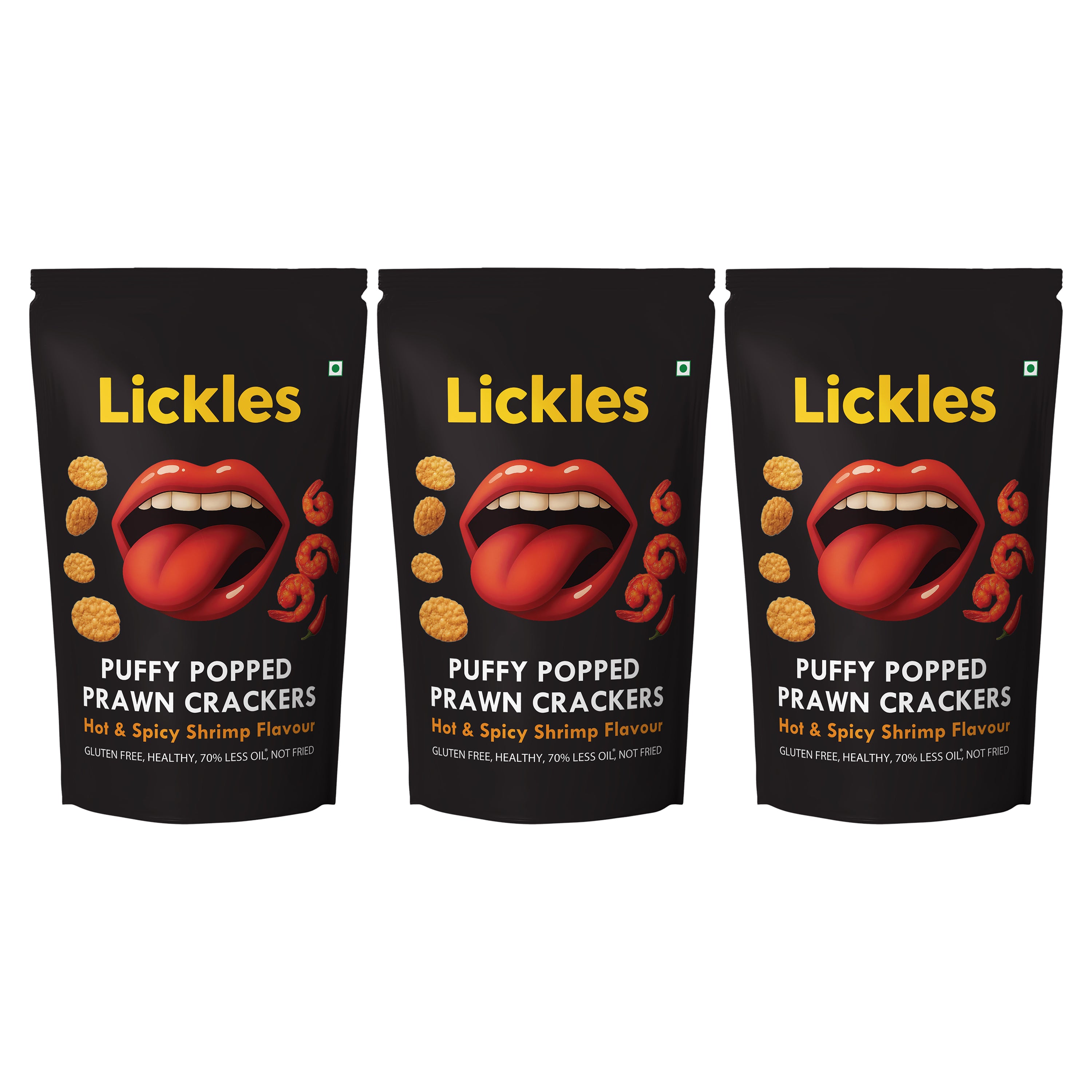 LICKLES Hot n Spicy Shrimp Popped Chips