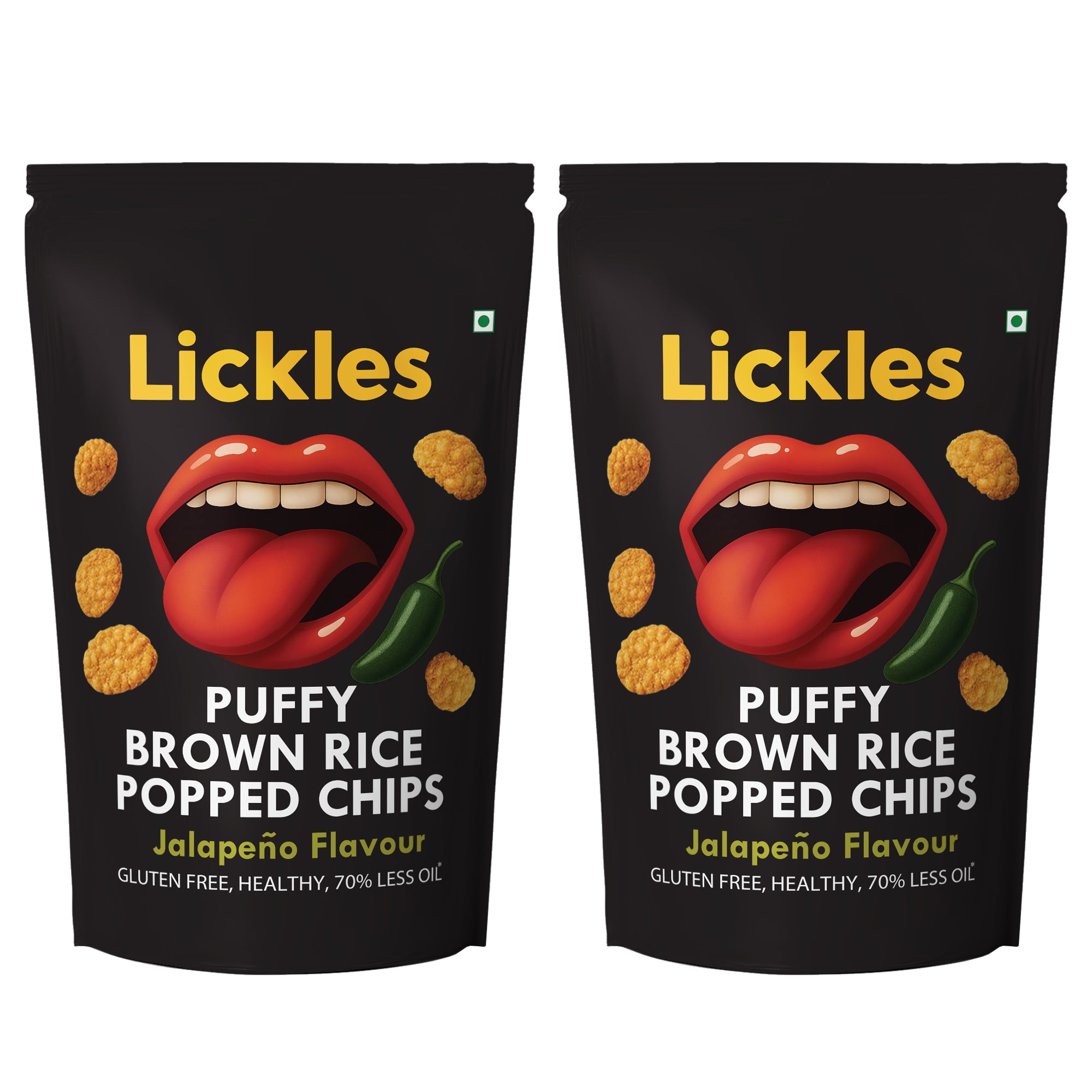 LICKLES Puffy Brown Rice Popped Chips (Jalapeno)