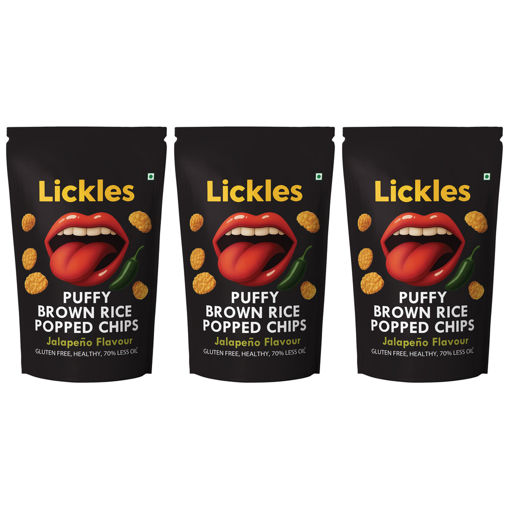 LICKLES Puffy Brown Rice Popped Chips (Jalapeno)