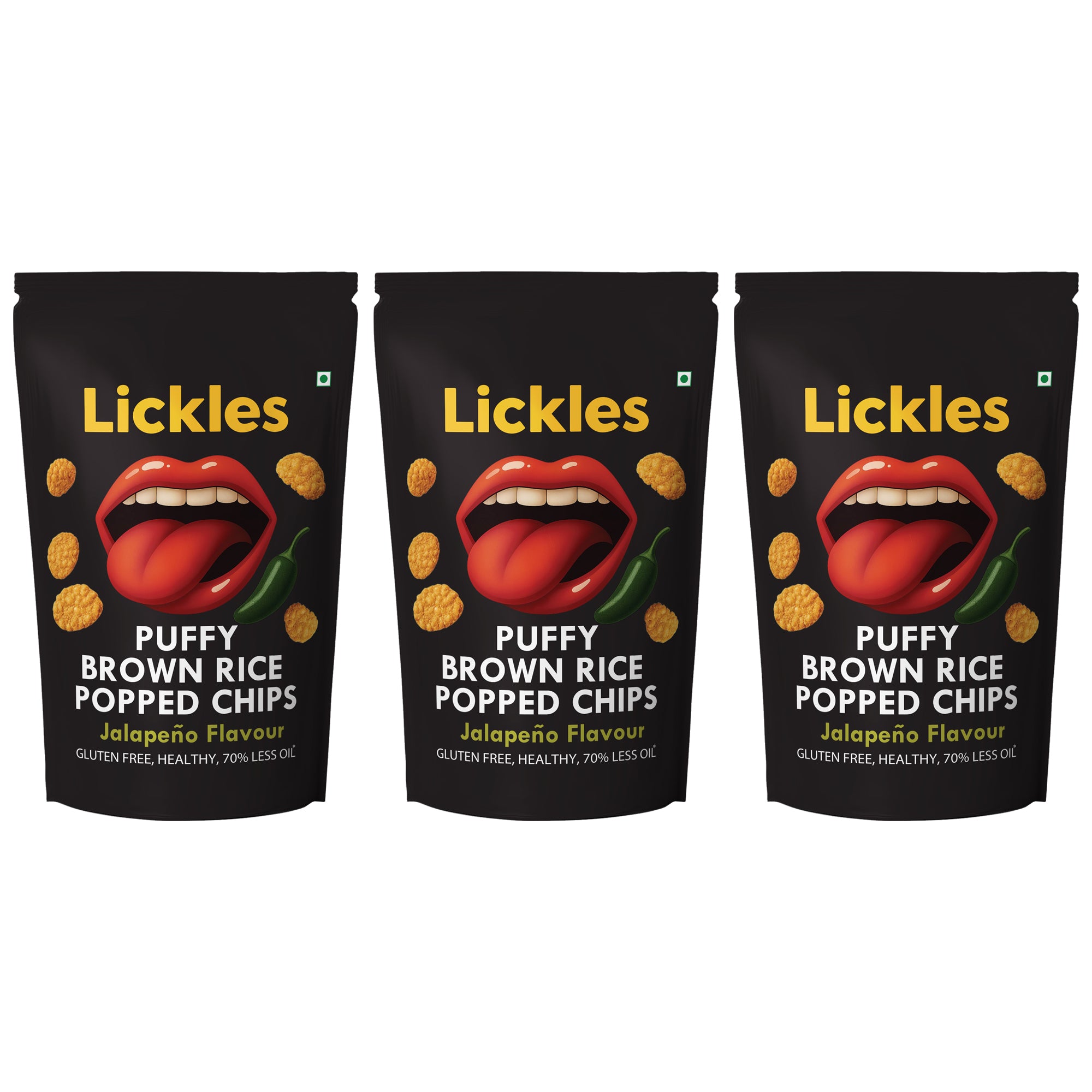LICKLES Puffy Brown Rice Popped Chips (Jalapeno)