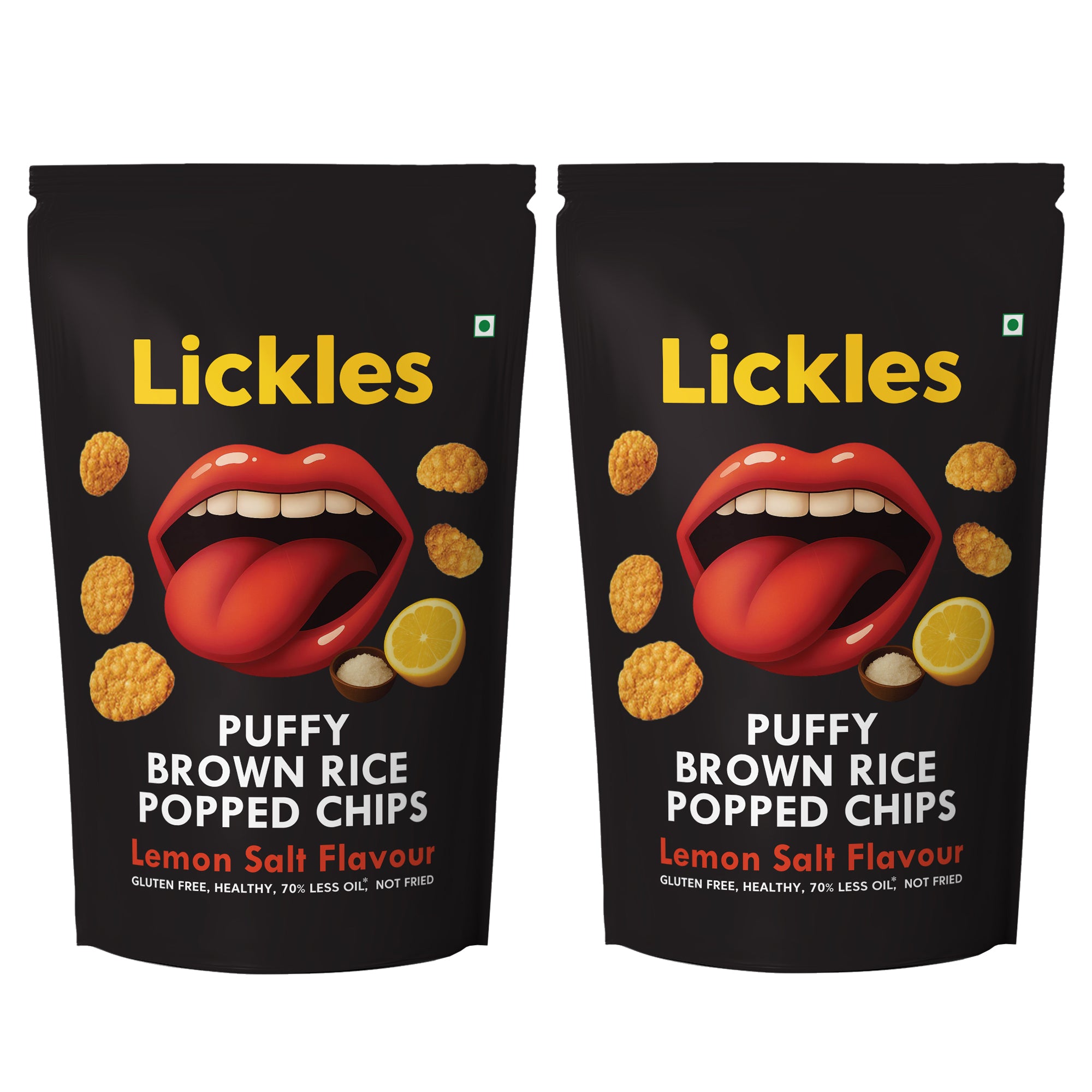 LICKLES Puffy Brown Rice Popped Chips (Lemon Salt)