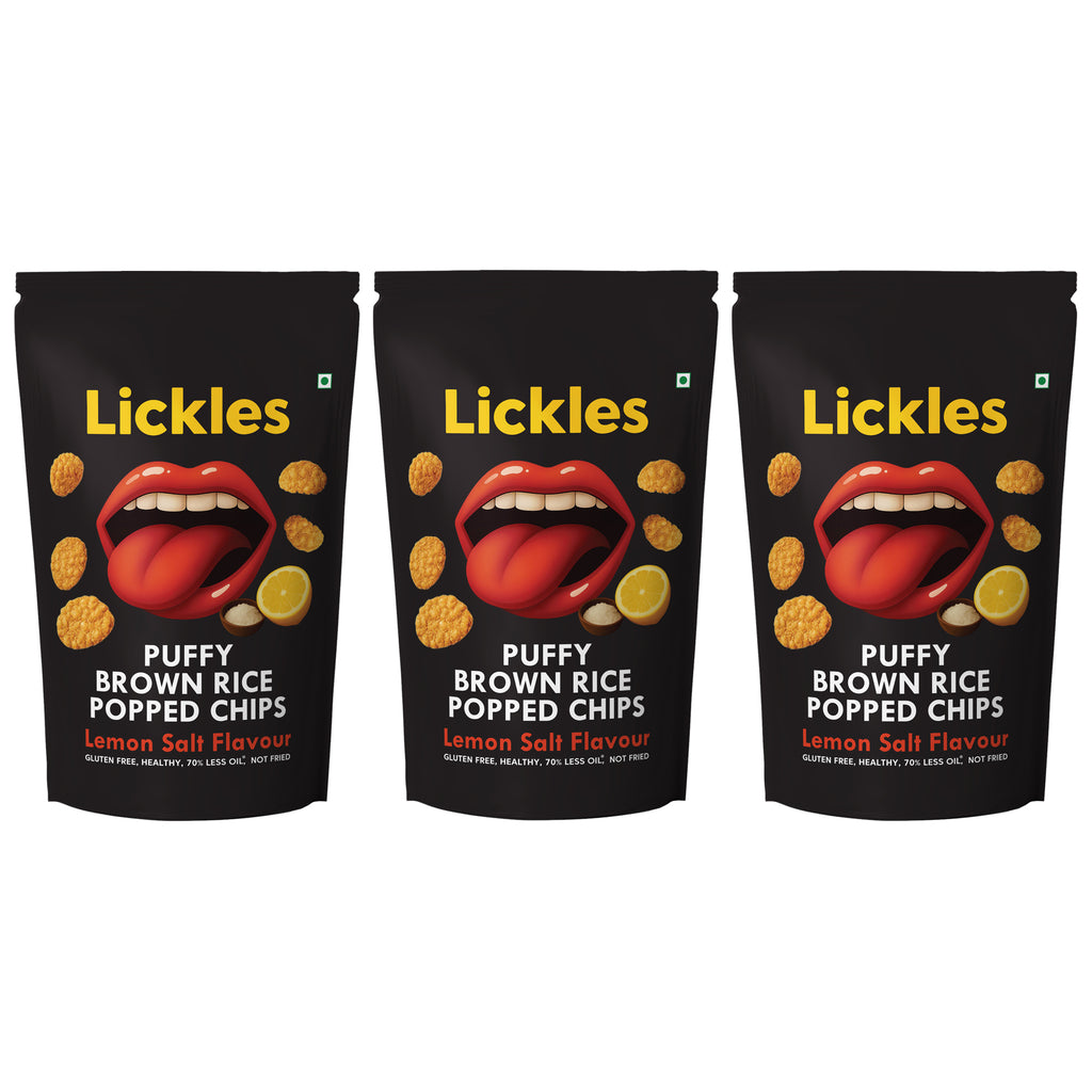 LICKLES Puffy Brown Rice Popped Chips (Lemon Salt)
