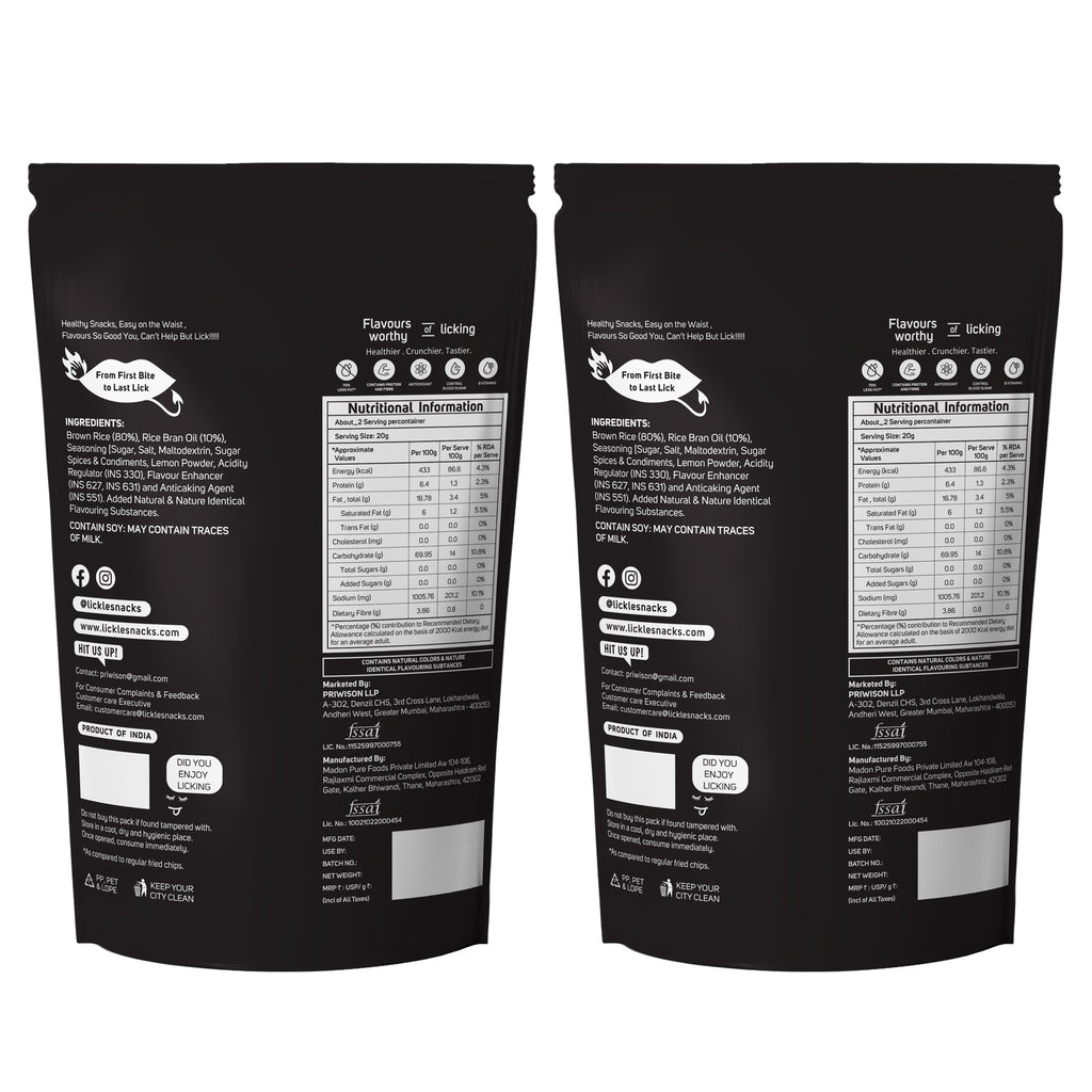 LICKLES Puffy Brown Rice Popped Chips (Lemon Salt)