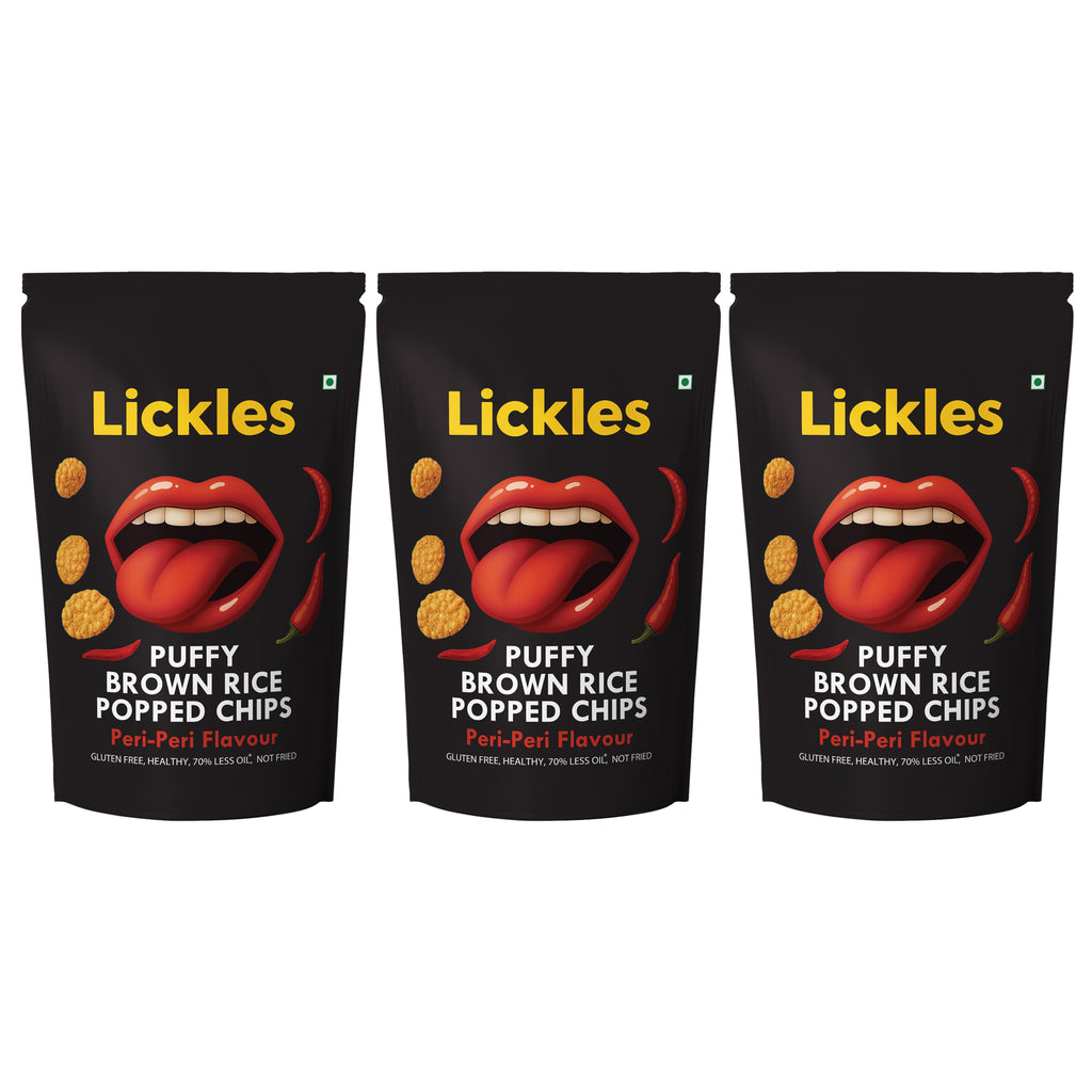 LICKLES Puffy Brown Rice Popped Chips (Peri Peri)