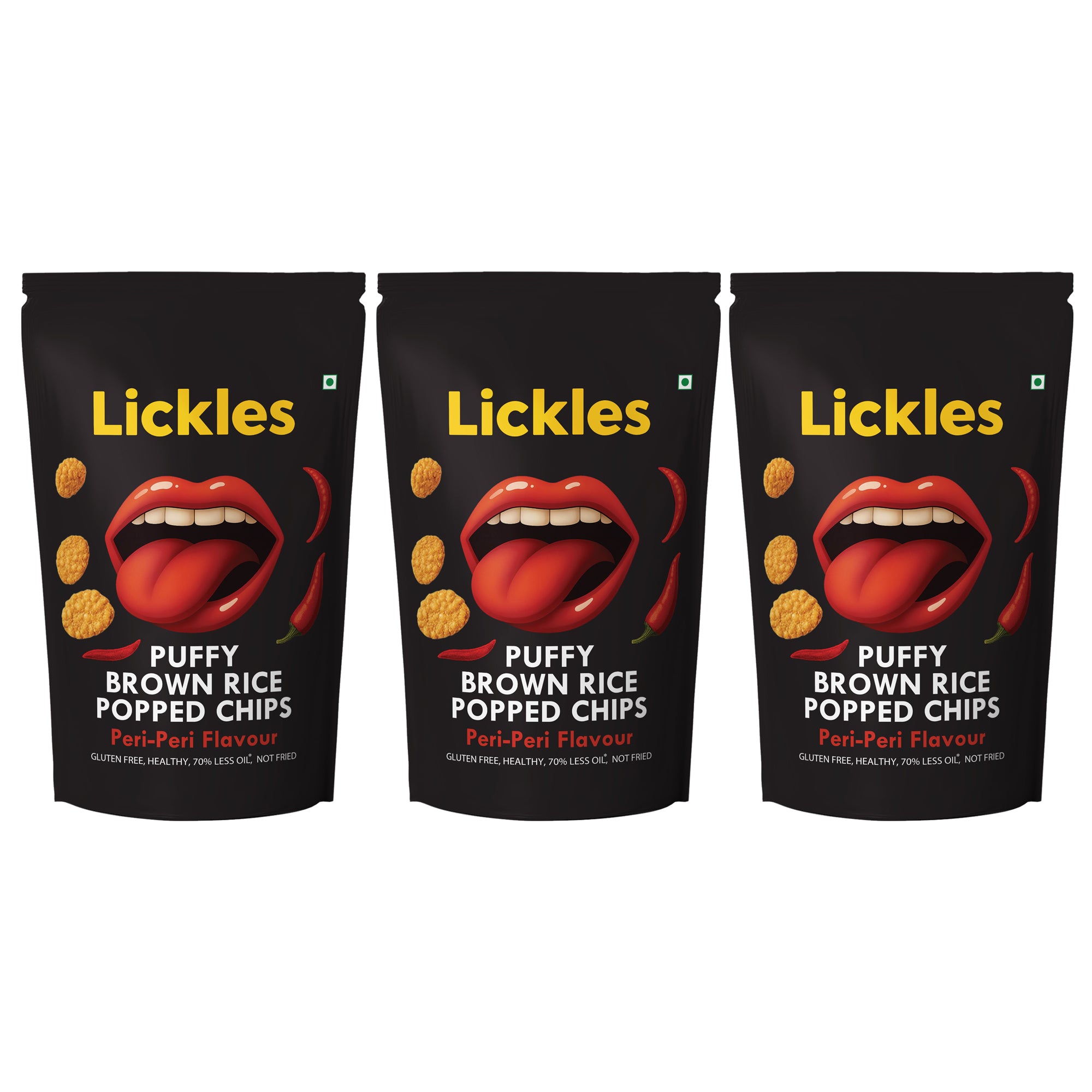 LICKLES Puffy Brown Rice Popped Chips (Peri Peri)