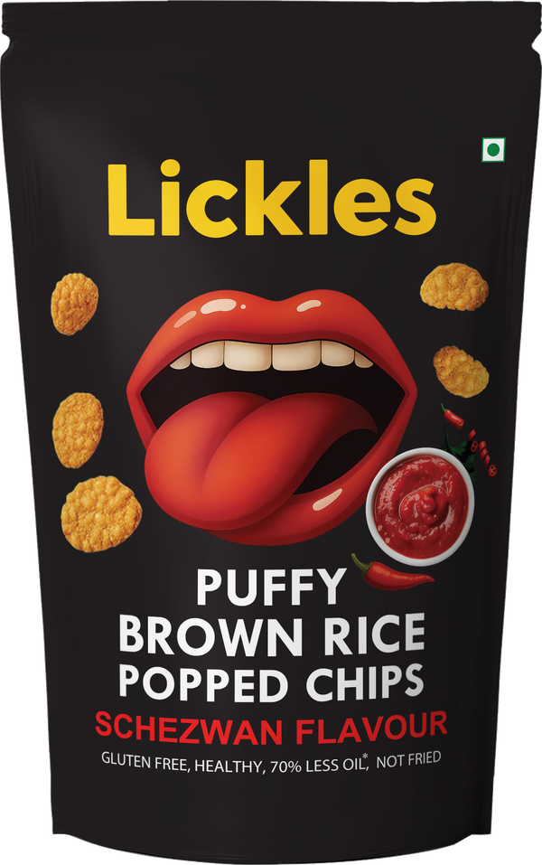 LICKLES Puffy Brown Rice Popped Chips (Schezwan)