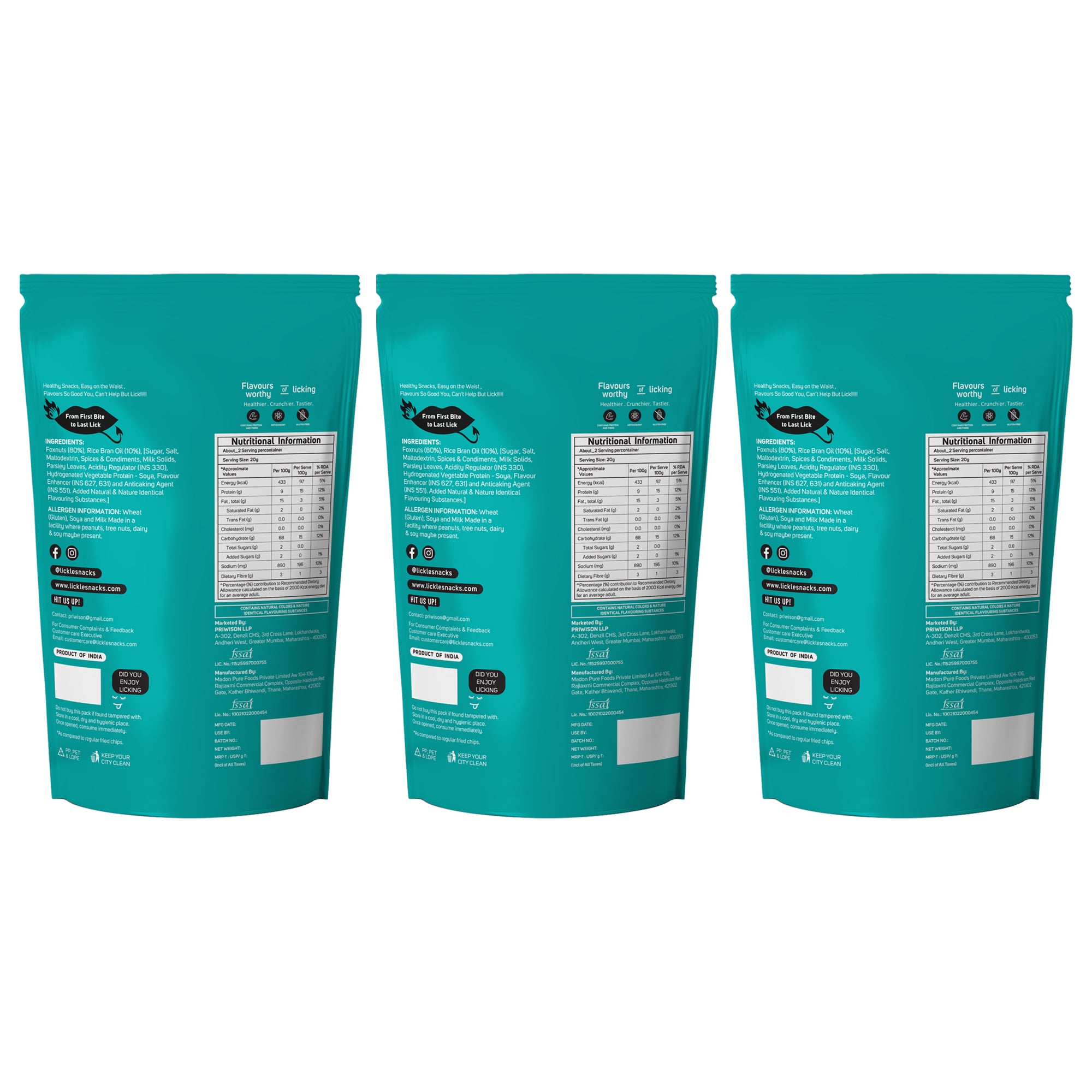 LICKLES Sour Cream & Onion Popped Lotus Seeds