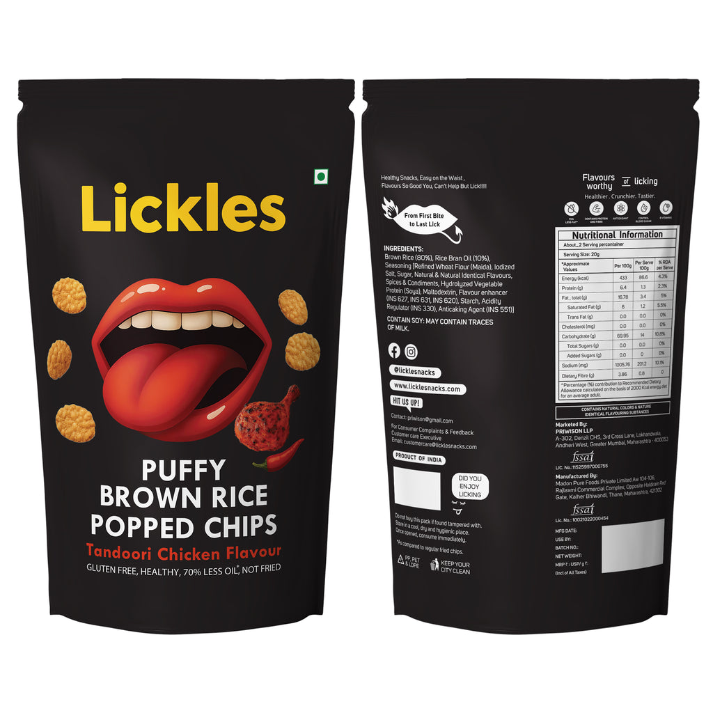 LICKLES Chicken Tandoori Popped Chips