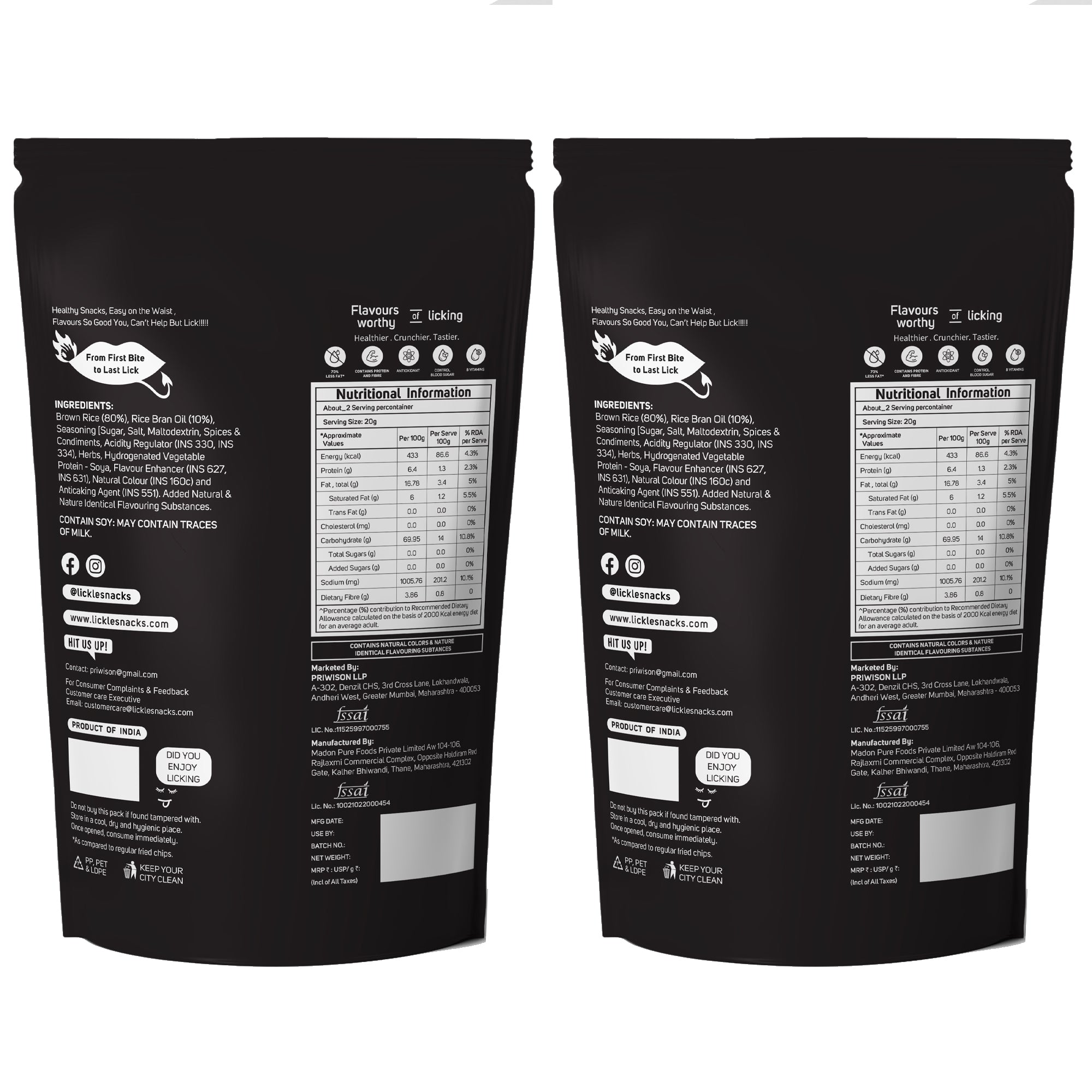 LICKLES Puffy Brown Rice Popped Chips (Truffle)