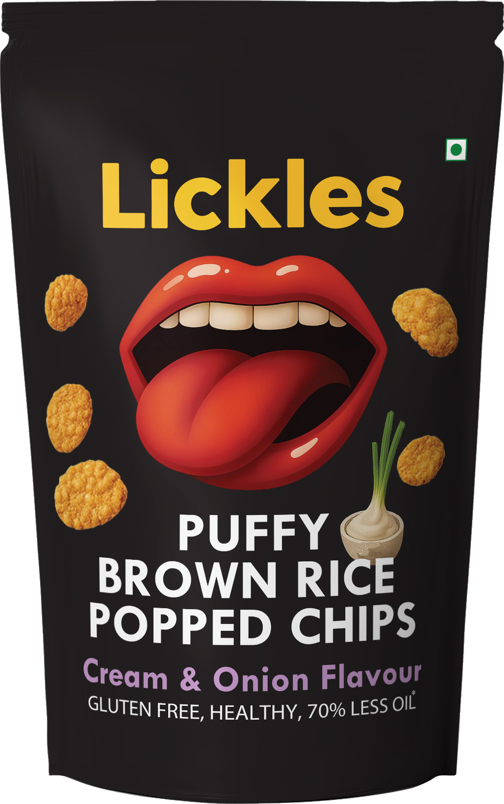 LICKLES Puffy Brown Rice Popped Chips (Cream & Onion)