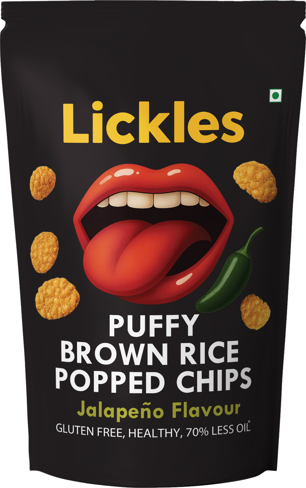 LICKLES Puffy Brown Rice Popped Chips (Jalapeno)