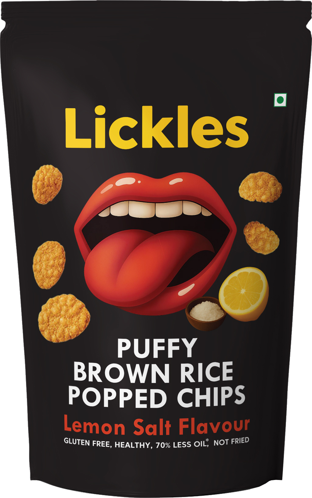LICKLES Puffy Brown Rice Popped Chips (Lemon Salt)